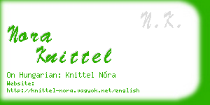 nora knittel business card