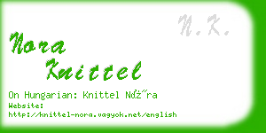 nora knittel business card